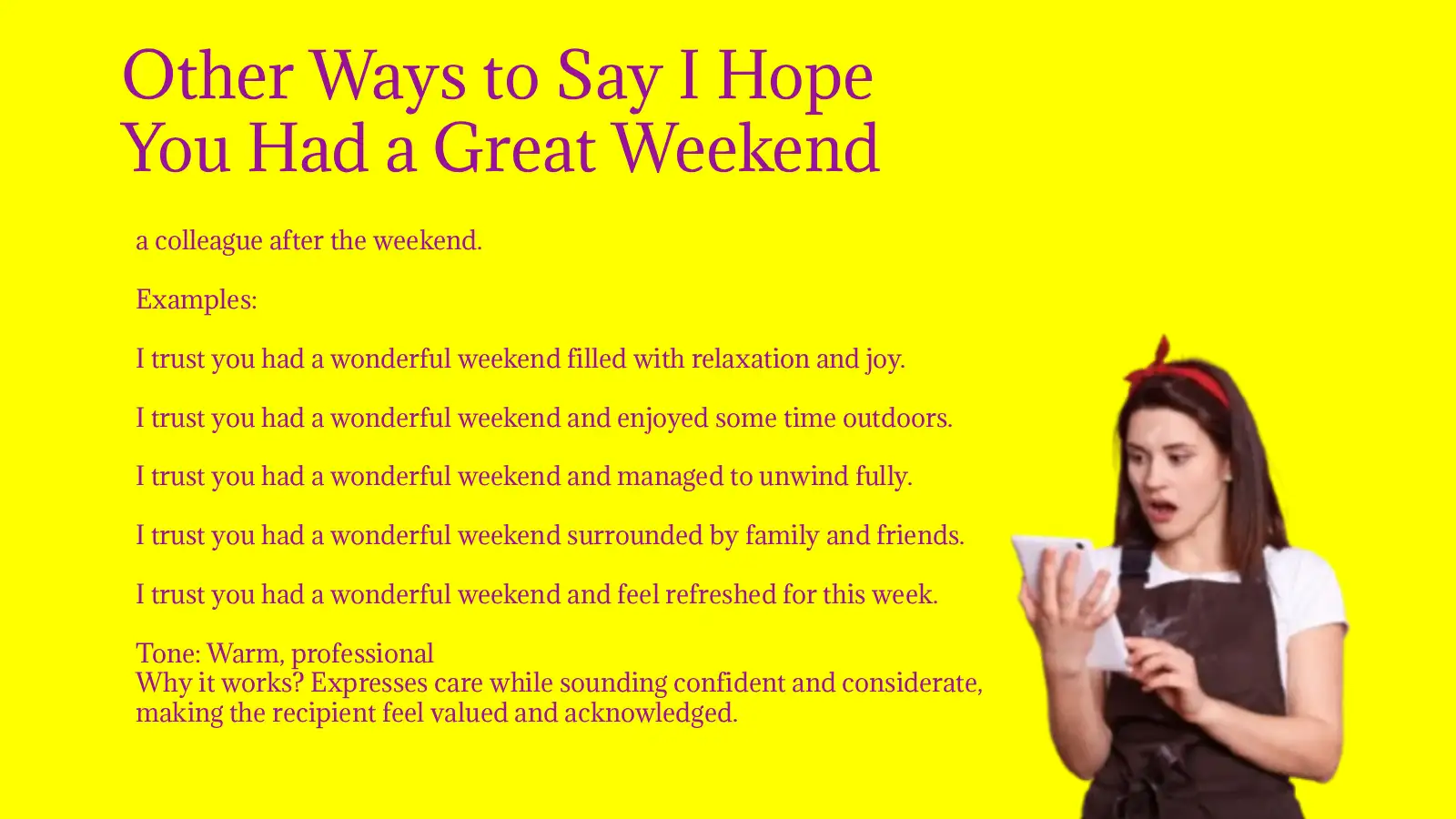 Other Ways to Say I Hope You Had a Great Weekend (2026)