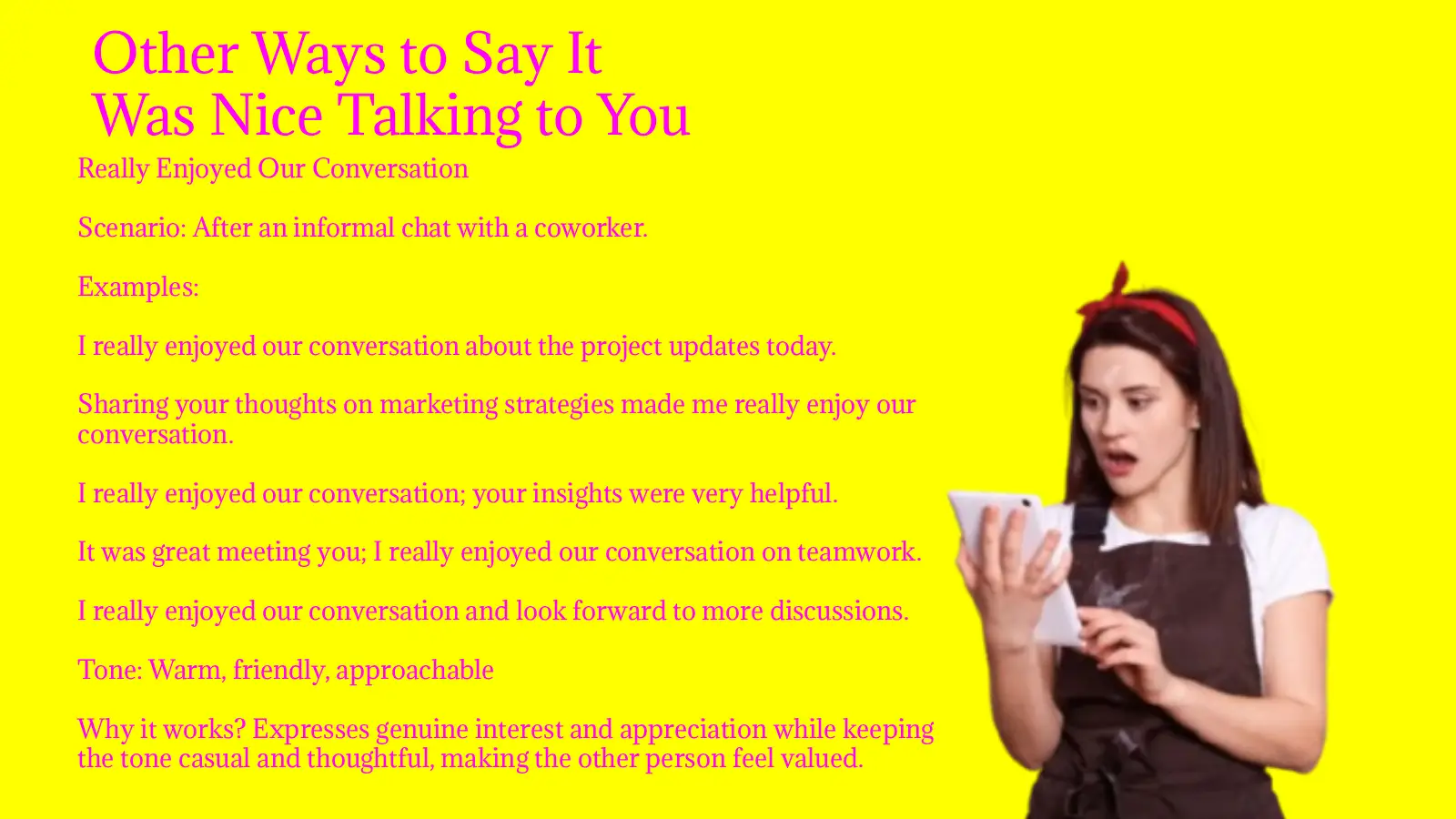 Using Nice Talk 30 Other Ways to Say It Was Nice Talking to You (With Examples)