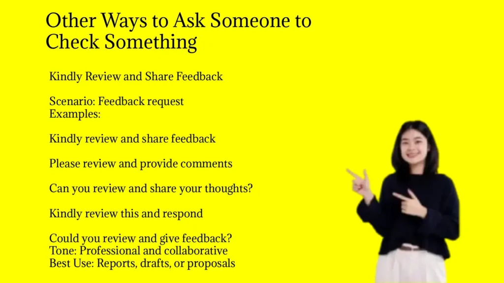Other Ways to Ask Someone to Check Something