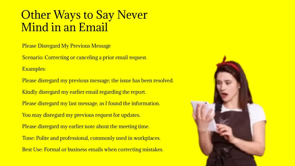 Other Ways to Say Never Mind in an Email