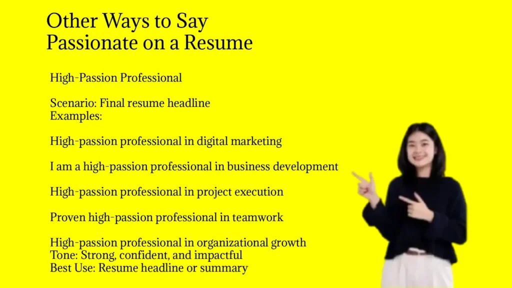 Other Ways to Say Passionate on a Resume