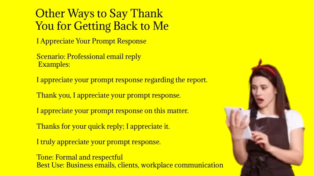 Other Ways to Say Thank You for Getting Back to Me