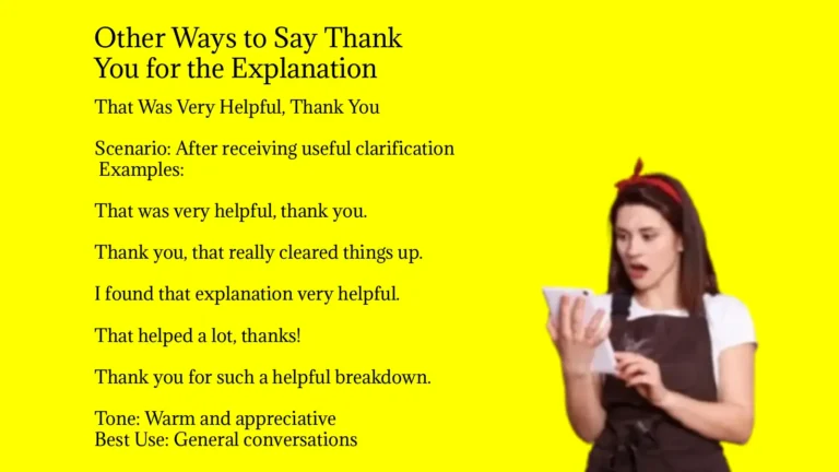 Other Ways to Say Thank You for the Explanation