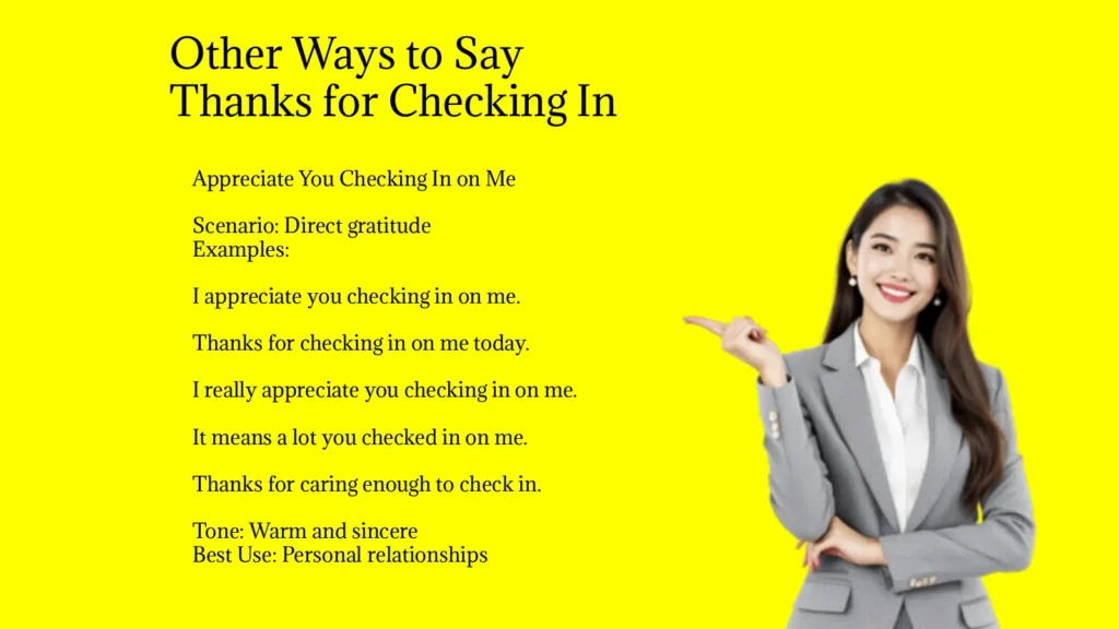 Other Ways to Say Thanks for Checking In