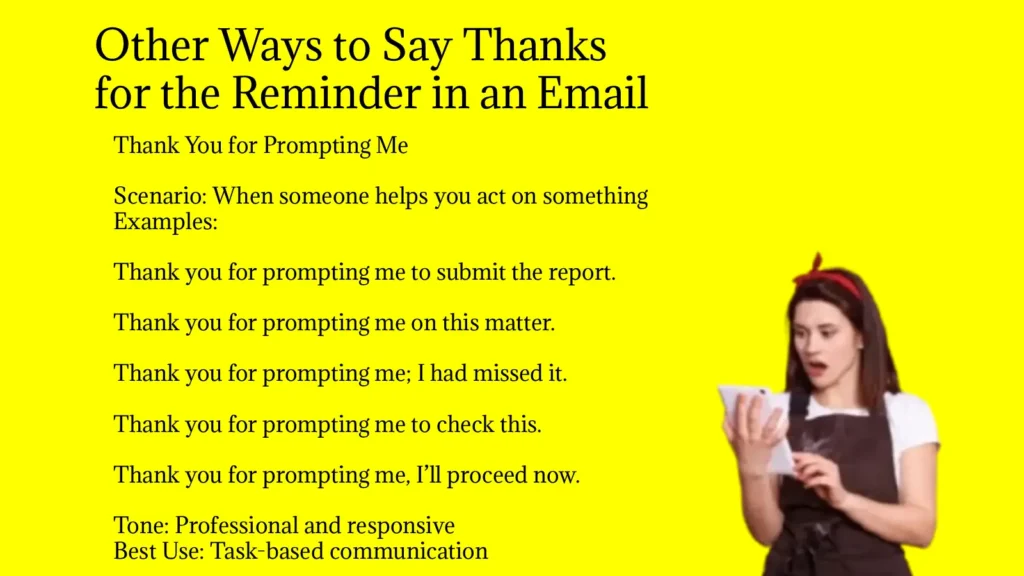 Other Ways to Say Thanks for the Reminder in an Email