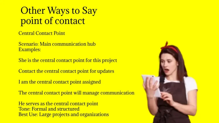 Other Ways to Say point of contact