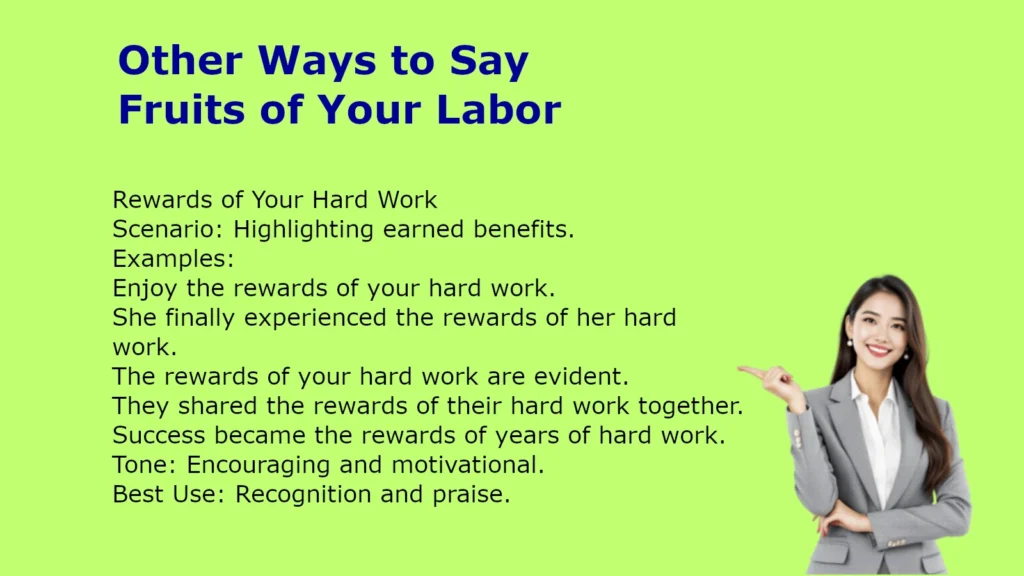Other Ways to Say Fruits of Your Labor
