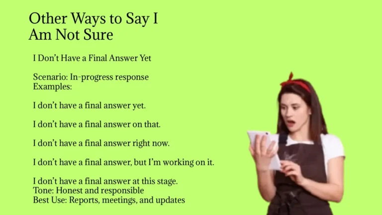 Other Ways to Say I Am Not Sure
