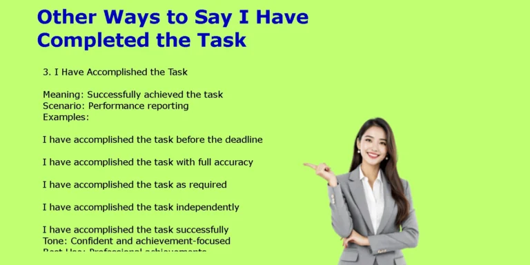 Other Ways to Say I Have Completed the Task