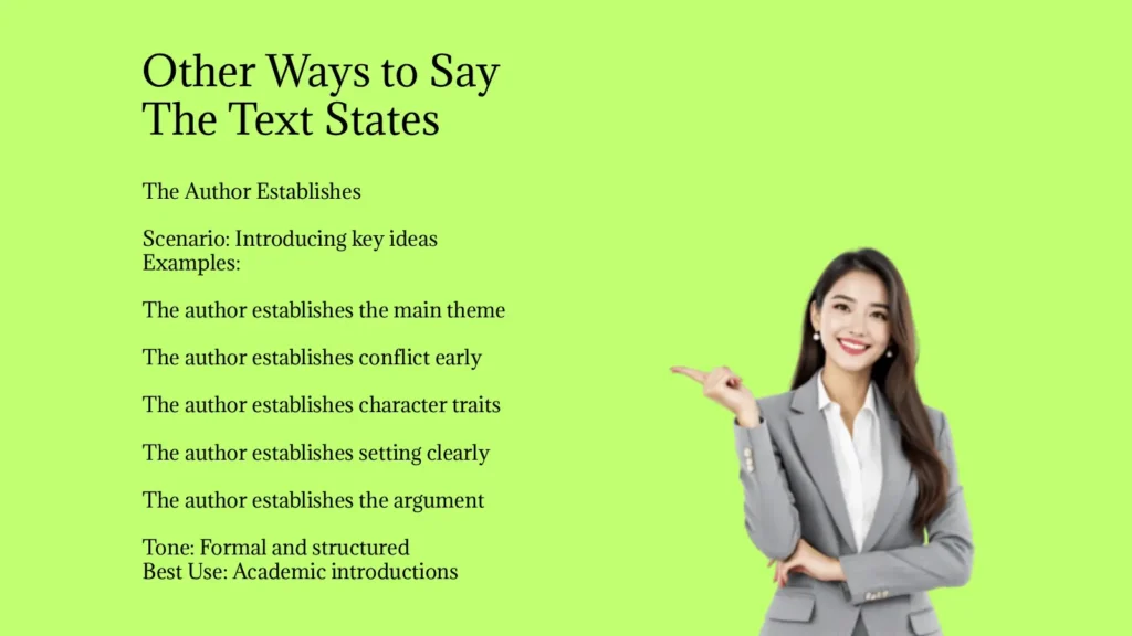 Other Ways to Say The Text States