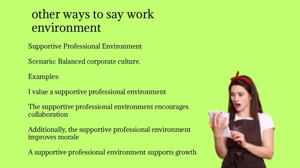 other ways to say work environment