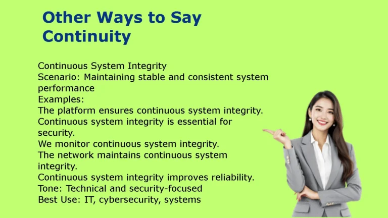 Other Ways to Say Continuity