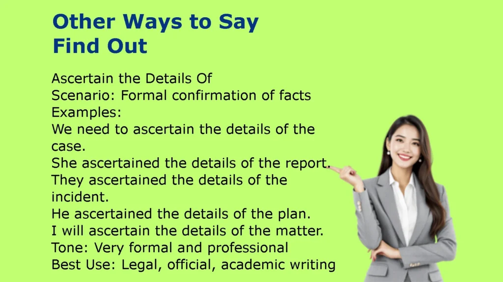 Other Ways to Say Find Out