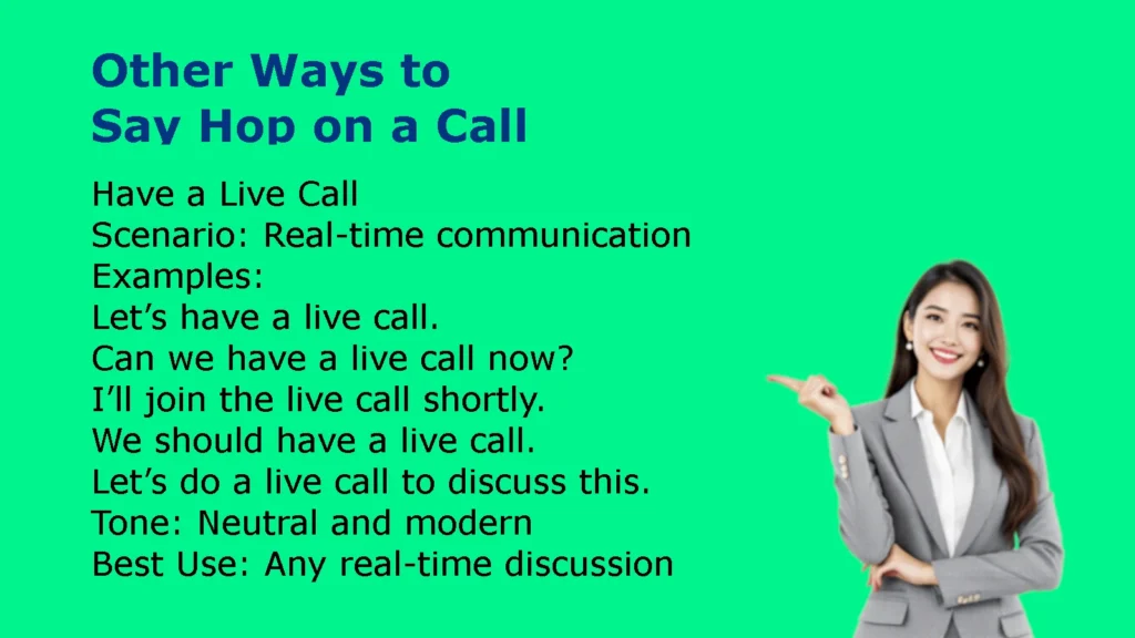 Other Ways to Say Hop on a Call