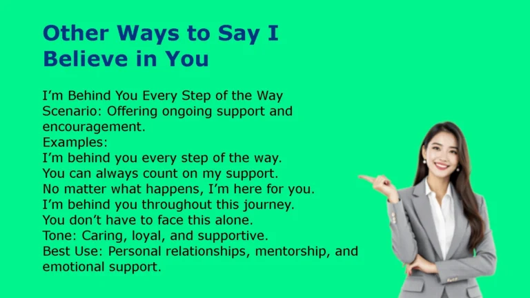 Other Ways to Say I Believe in You