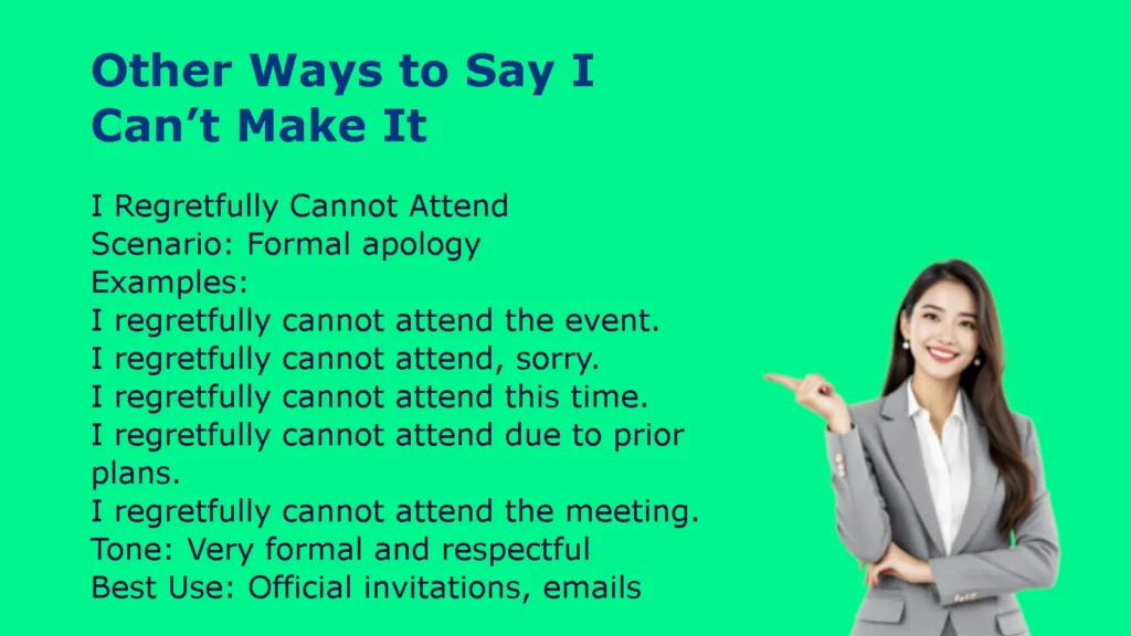 Other Ways to Say I Can’t Make It