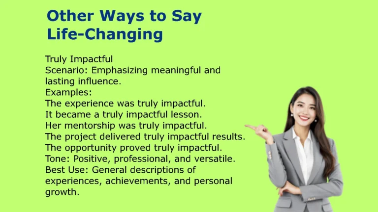 Other Ways to Say Life-Changing