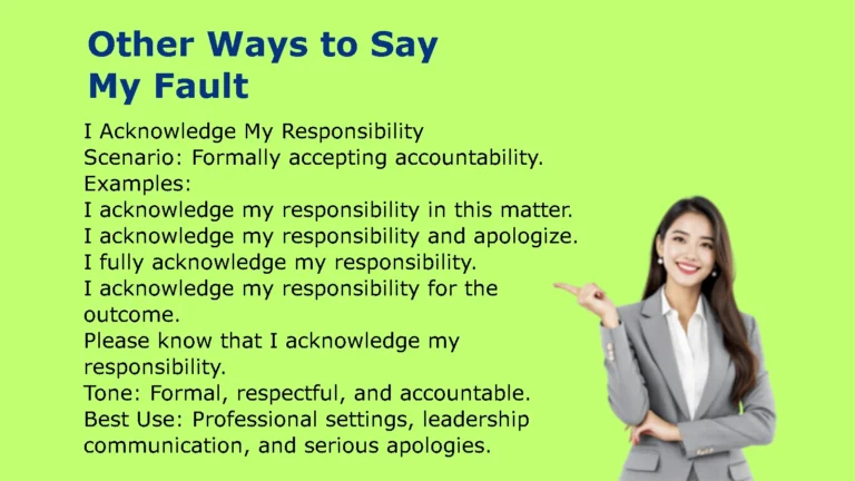 Other Ways to Say My Fault