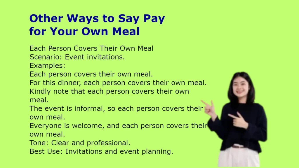 Other Ways to Say Pay for Your Own Meal