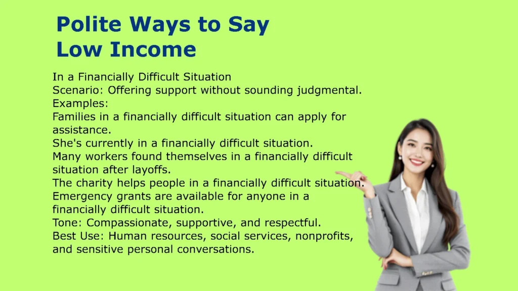 Polite Ways to Say Low Income